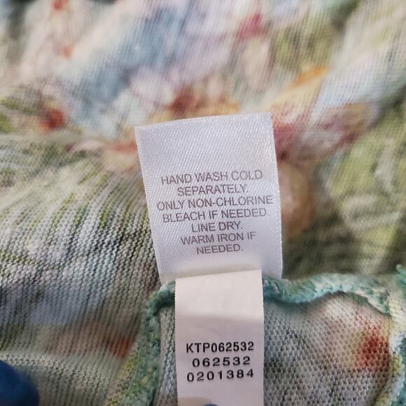 J Jill Love Linen Tropical Floral V-Neck Top Womens Size XLP Hawaiian Beach - Picture 8 of 10